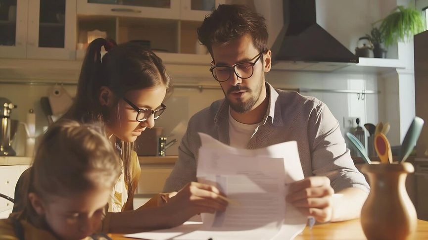 Document de clause bénéficiaire d'assurance-vie consulté en famille